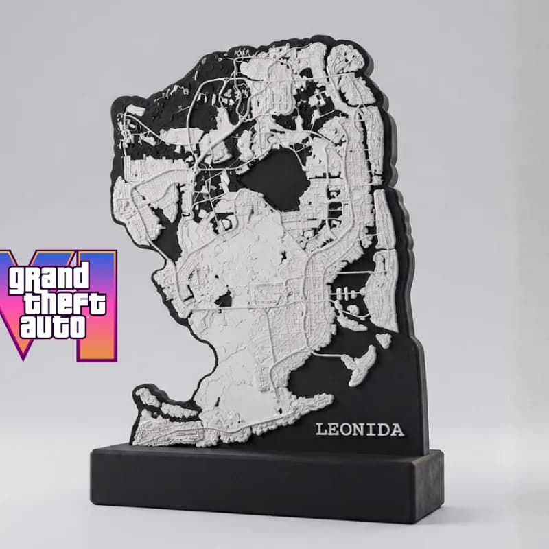مجسمه دکوری نقشه لئونیدا GTA 6 دکور میز گیمینگ